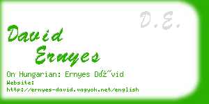 david ernyes business card